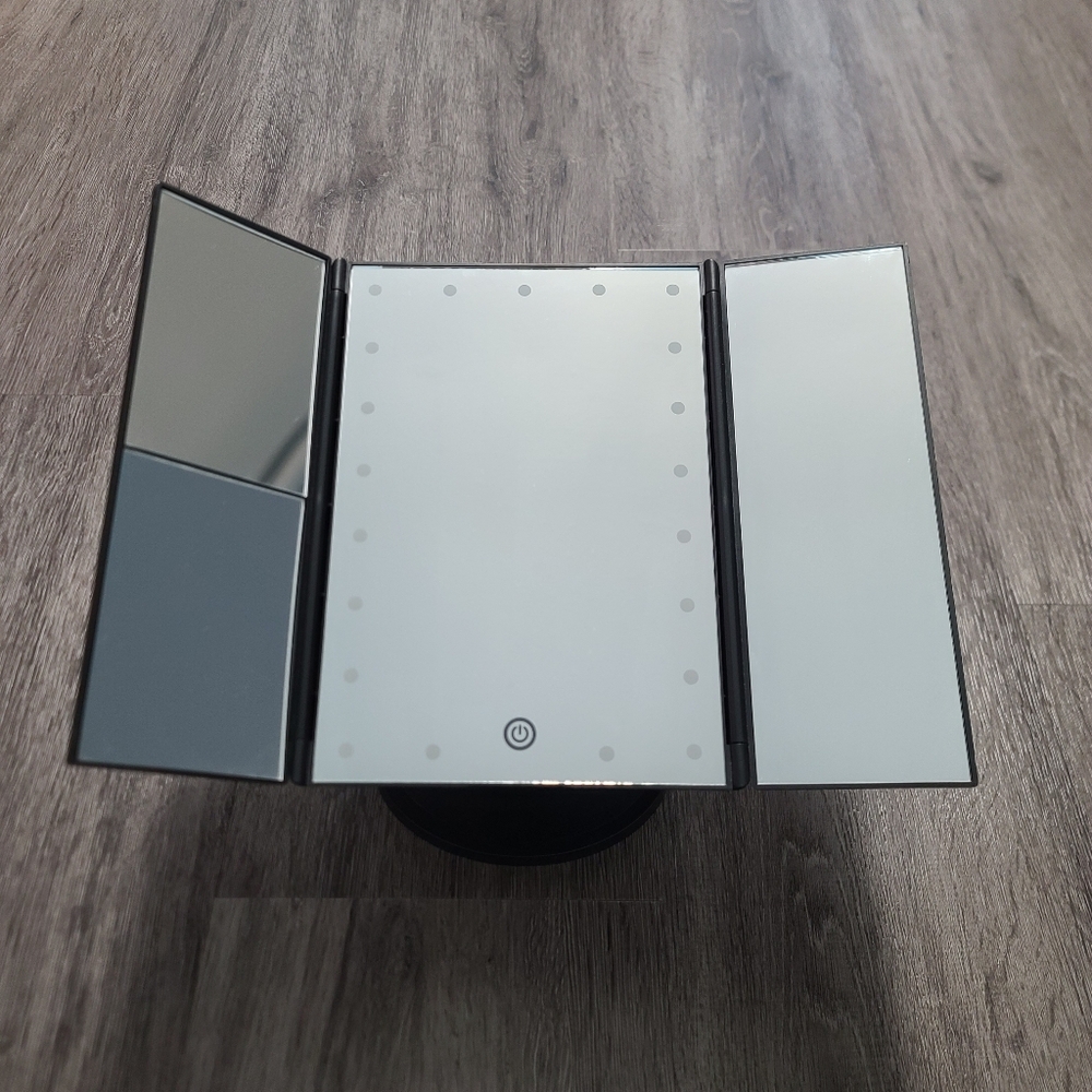 Trifold Lighted Makeup Mirror